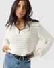 Saint + Sofia Saint + Sofia Ester Quarter Zip Knit Top - 1