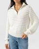 Saint + Sofia Saint + Sofia Ester Quarter Zip Knit Top - 4