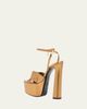 Saint Laurent 140mm Franciane Metallic Leather Platform Sandals - 2