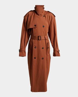 Saint Laurent Belted Double-Breasted Trench Coat