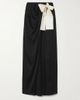 SAINT LAURENT Bow-detailed silk-charmeuse maxi skirt - 1