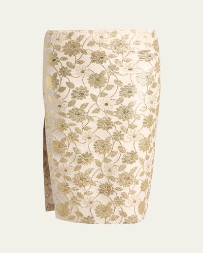 Saint Laurent Brocade Midi Skirt