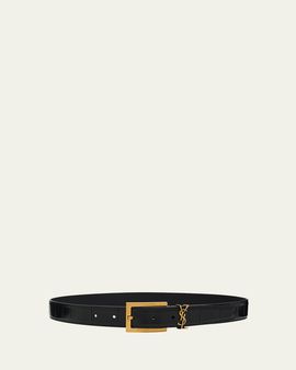 Saint Laurent Cassandre Belt in Eel Leather