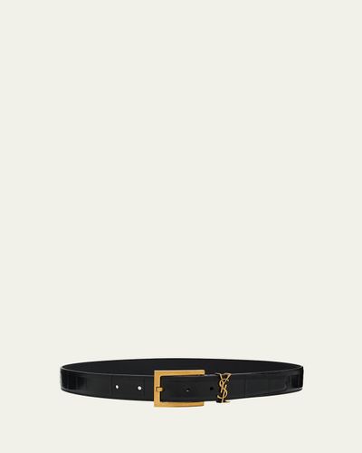 Saint Laurent Cassandre Belt in Eel Leather