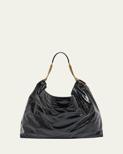 Saint Laurent Cassandre Hobo Bag in Crinkled Patent Leather