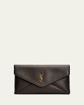 Saint Laurent Cassandre Large Leather Envelope Clutch