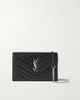 SAINT LAURENT Cassandre matelassé textured-leather chain wallet - 1