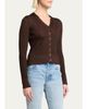 Saint Laurent Cassandre YSL Ribbed V-Neck Cardigan - 4