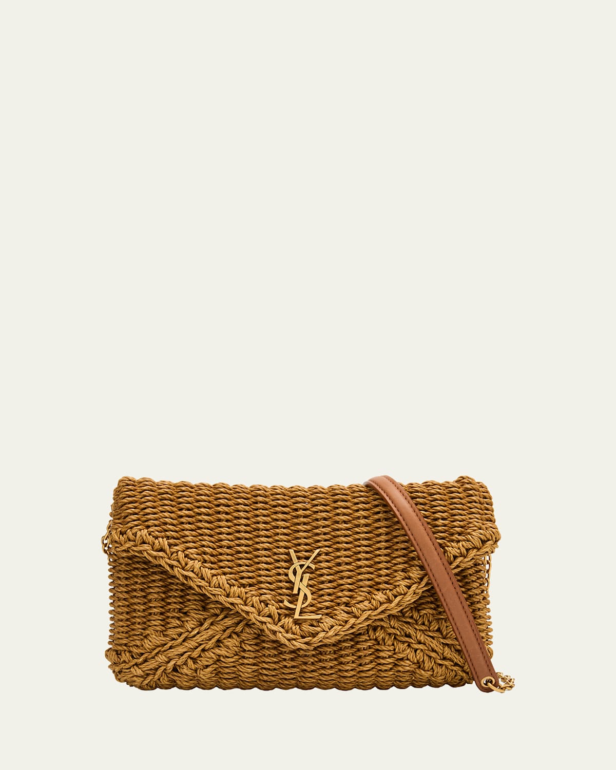 Saint Laurent - Cassandre YSL Woven Raffia Shoulder Bag Pouch Bag