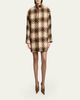Saint Laurent Check Tweed Short Coat - 2