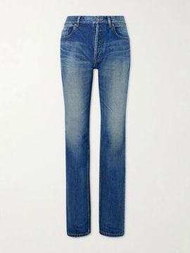 SAINT LAURENT Cropped high-rise straight-leg jeans