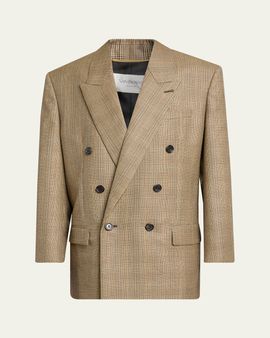 Saint Laurent Double-Breasted Prince of Wales Jacket