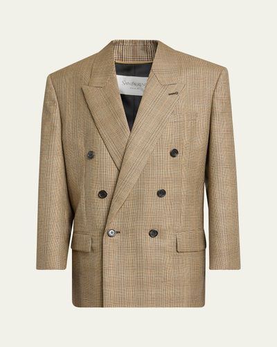 Saint Laurent Double-Breasted Prince of Wales Jacket