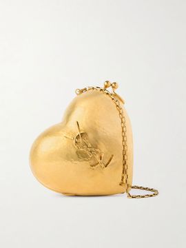 SAINT LAURENT Evening gold-tone clutch