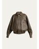 Saint Laurent Grained Lambskin Leather Bomber Jacket - 1
