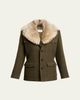 Saint Laurent Jacket with Removable Shearling Collar - 1