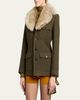 Saint Laurent Jacket with Removable Shearling Collar - 4