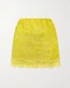 SAINT LAURENT Lace-trimmed metallic floral-jacquard mini skirt - 1