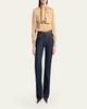 Saint Laurent Lavalliere Striped Silk Long-Sleeve Blouse - 2