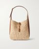 SAINT LAURENT Le 5 À 7 Bea small leather-trimmed raffia shoulder bag - 1