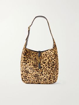 SAINT LAURENT Le 5 à 7 Supple small leather-trimmed leopard-print pony hair shoulder bag