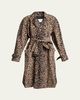 Saint Laurent Leopard-Print Nylon Trench Coat - 1