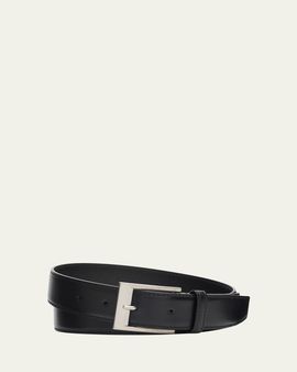 Saint Laurent Men's Adjustable Leather Belt