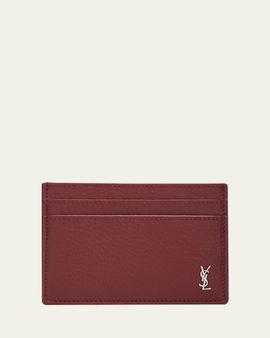 Saint Laurent Men's Cassandre Leather Card Holder