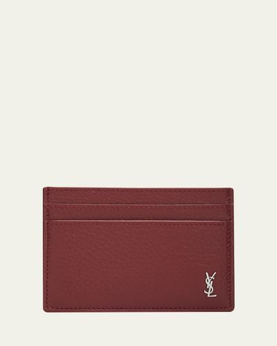 Saint Laurent Men's Cassandre Leather Card Holder