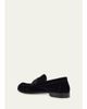 Saint Laurent Men's LE Cassandre YSL Moc-Toe Loafers in Velvet - 2