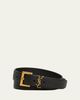 Saint Laurent Men's Monogramme Leather Belt - 1