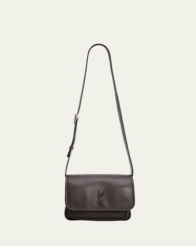 Saint Laurent Men's Niki Small YSL Messenger Bag in Grained Leather