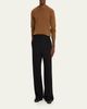 Saint Laurent Men's Wool Stripe Pleated Wide-Leg Trousers - 2