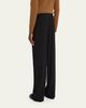 Saint Laurent Men's Wool Stripe Pleated Wide-Leg Trousers - 3