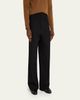 Saint Laurent Men's Wool Stripe Pleated Wide-Leg Trousers - 4