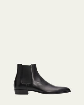 Saint Laurent Men's Wyatt 30 Leather Chelsea Boots
