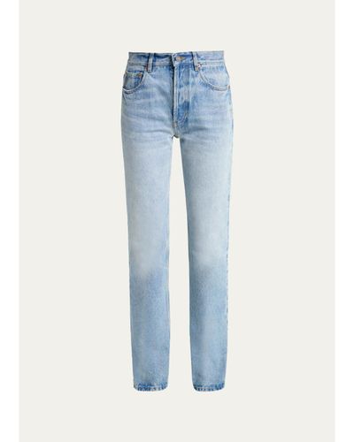 Saint Laurent Mid-Rise Relaxed Straight-Leg Jeans