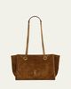 Saint Laurent Niki Small East-West Chevron Suede Shopping Bag - 1