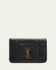 Saint Laurent Quilted Leather YSL Bi-Fold Card Case - 1
