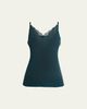 Saint Laurent Ribbed Silk Laced Cami Tank Top - 1