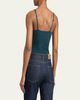 Saint Laurent Ribbed Silk Laced Cami Tank Top - 3
