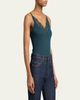 Saint Laurent Ribbed Silk Laced Cami Tank Top - 4