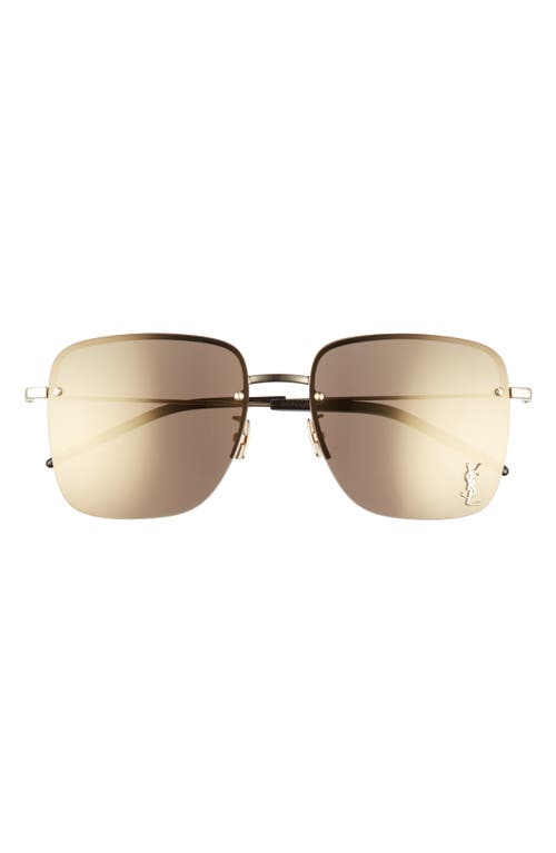 Saint Laurent Saint Laurent 58mm Semi Rimless Flat Front Square Sunglasses