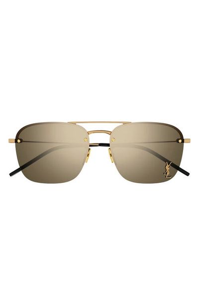 Saint Laurent Saint Laurent 59mm Tinted Aviator Sunglasses