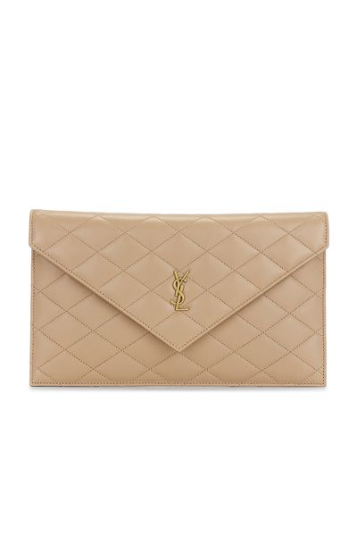 Saint Laurent Saint Laurent Agneau Plume Pouch Bag