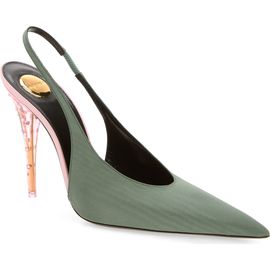 Saint Laurent Saint Laurent Allure Strass Clear Heel Pointed Toe Slingback Pump