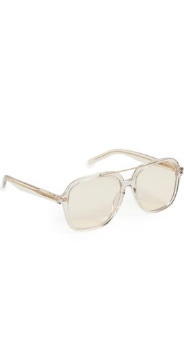 Saint Laurent Saint Laurent Aviator Sunglasses Beige/Yellow One
