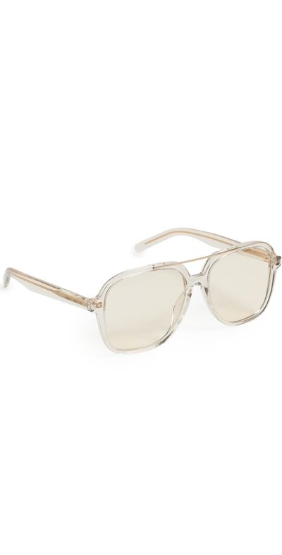 Saint Laurent Saint Laurent Aviator Sunglasses Beige/Yellow One