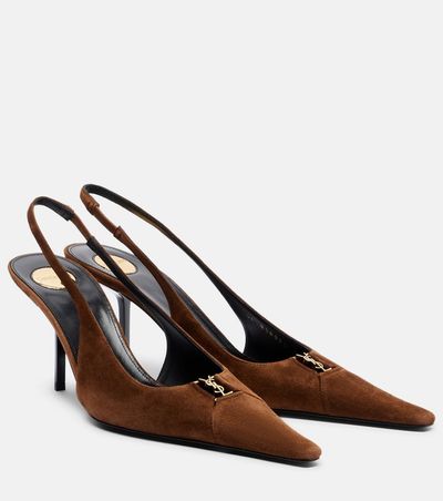 Saint Laurent Saint Laurent Babylone Breteuil suede slingback pumps