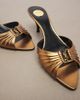 Saint Laurent Saint Laurent Babylone Cassandre metallic leather mules - 6